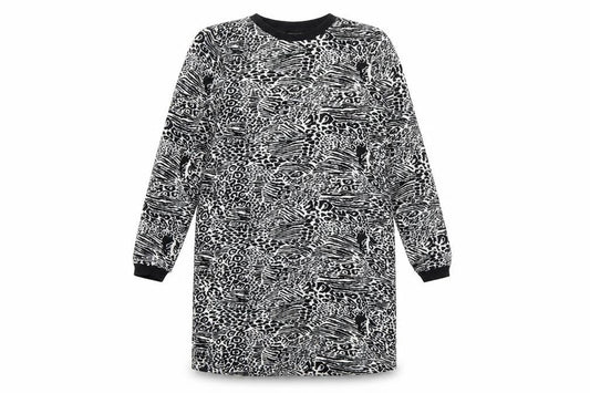 Marks & Spencer Women's Black Animal Print Long Sleeve Dress
