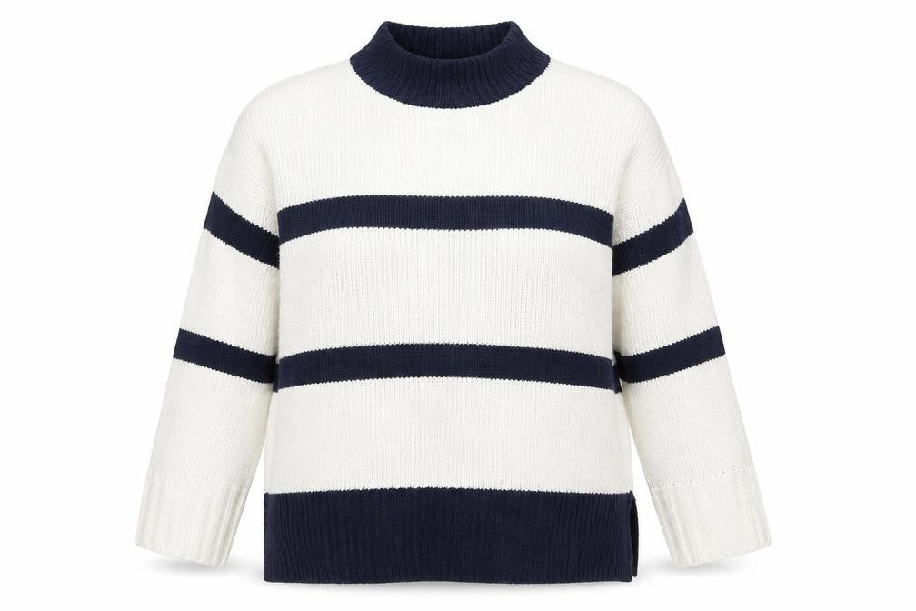 Marks & Spencer Women’s XL White Striped Pullover Jumper