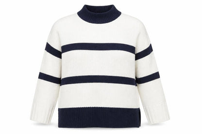 Marks & Spencer Women’s XL White Striped Pullover Jumper