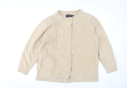 Reflect Women's Beige Embroidered Cardigan M/L