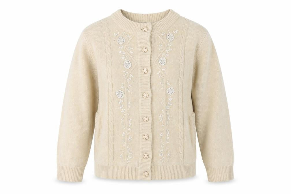 Reflect Women's Beige Embroidered Cardigan M/L