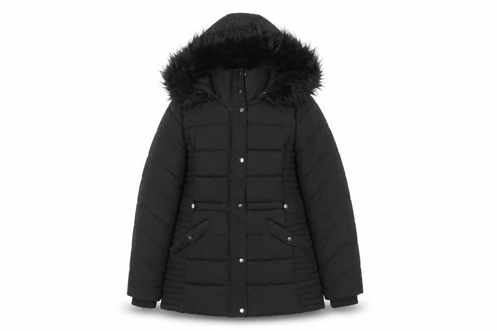 Wallis Women's Black Hooded Puffer Coat S