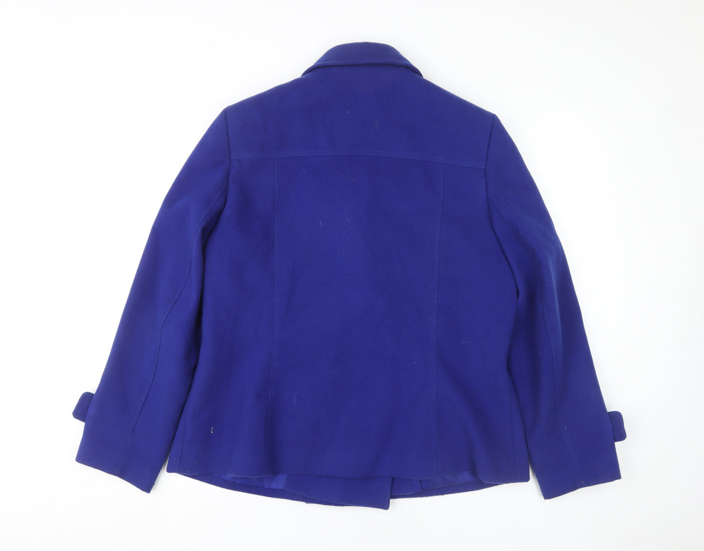Style by EWM Women's Blue Pea Coat Size 16