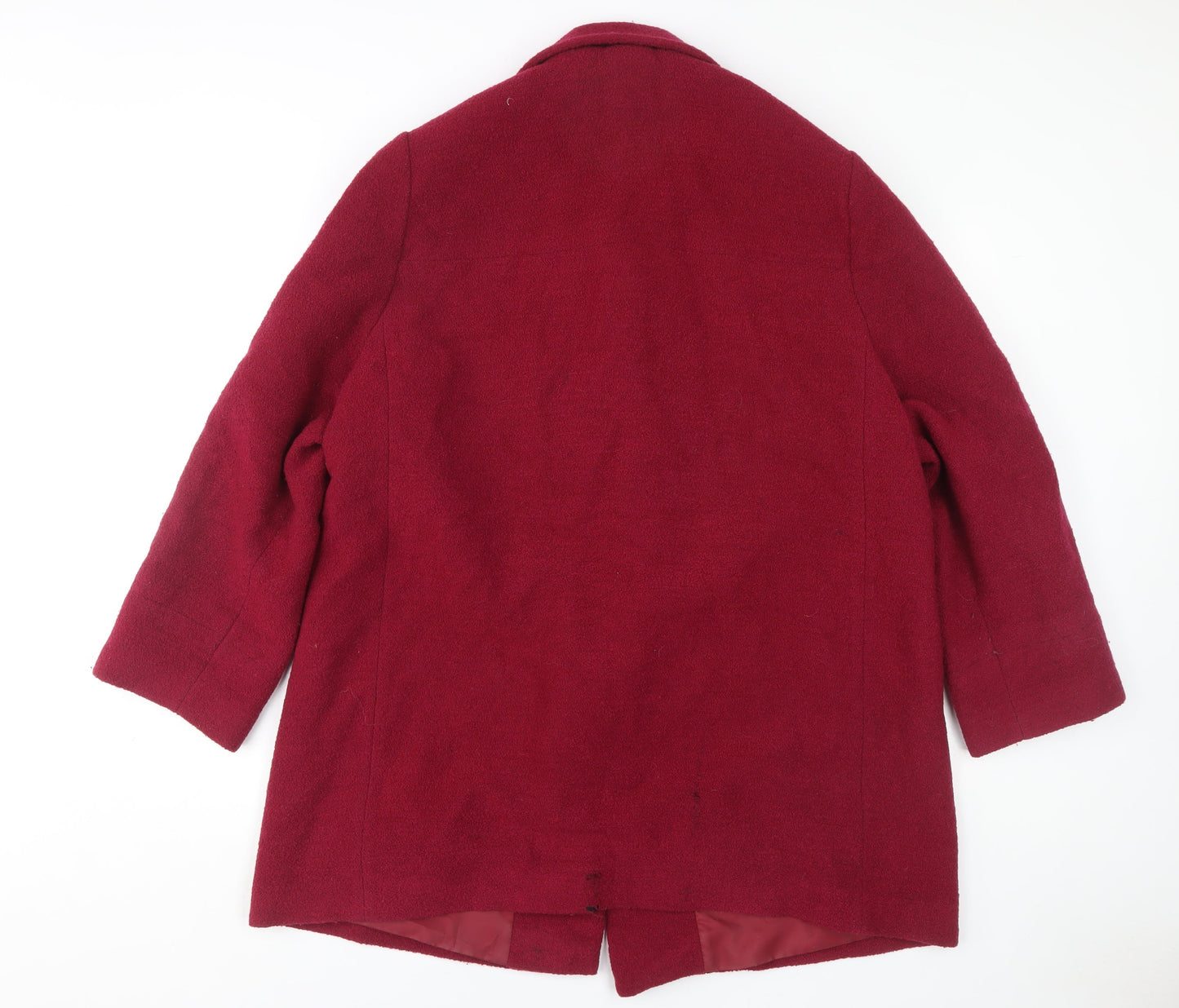 Eastex Women's Red Overcoat, Size 18, Wool Blend, Buttoned