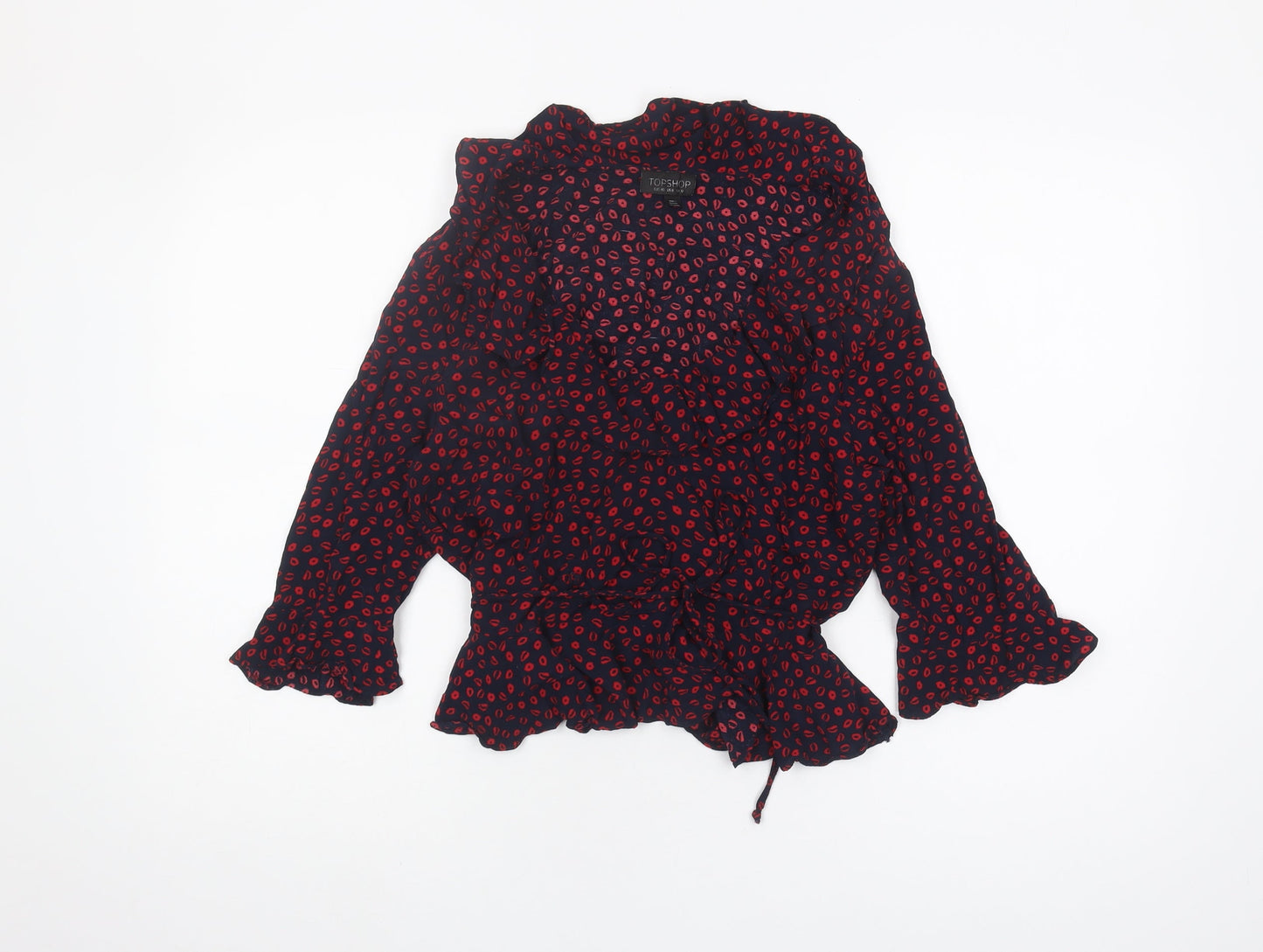 Topshop Women’s Multicoloured Wrap Blouse, Size 12