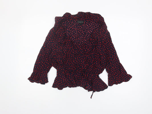 Topshop Women’s Multicoloured Wrap Blouse, Size 12