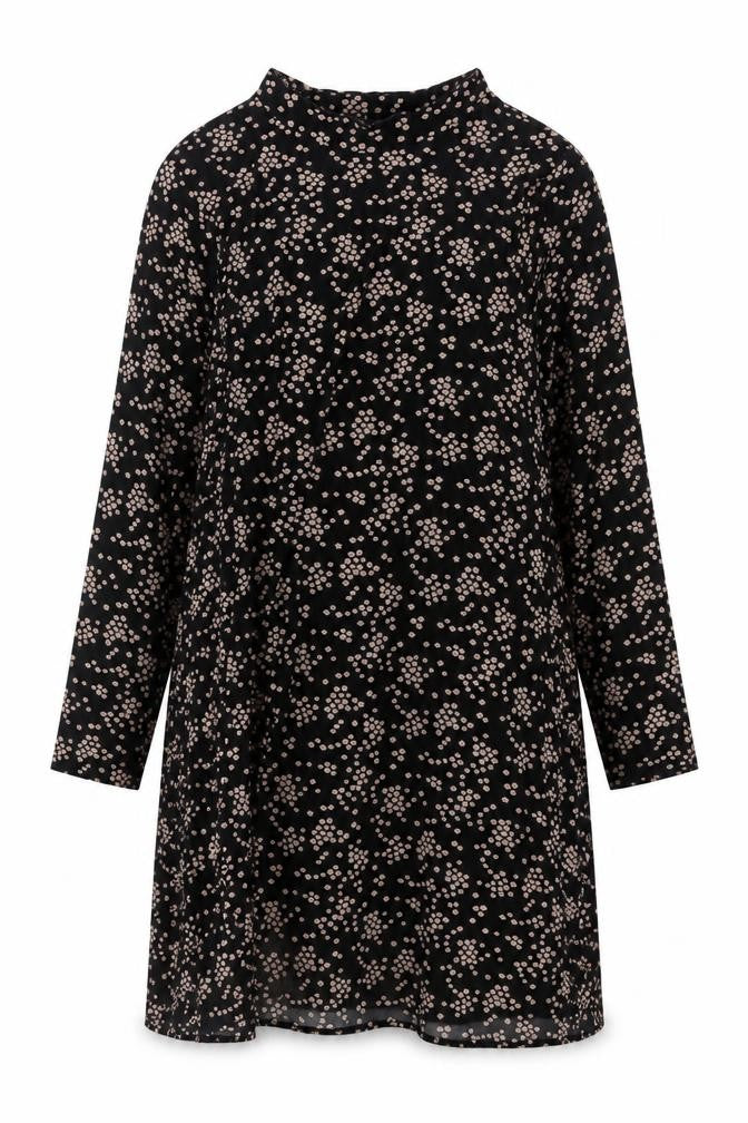 New Look Women Black Floral Long Sleeve Shift Dress
