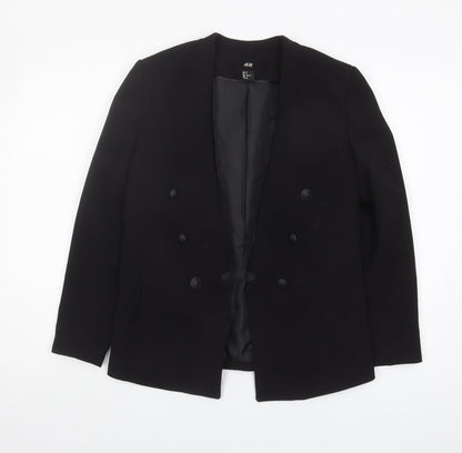 H&M Women’s Black Blazer - Size 8, Double-Breasted