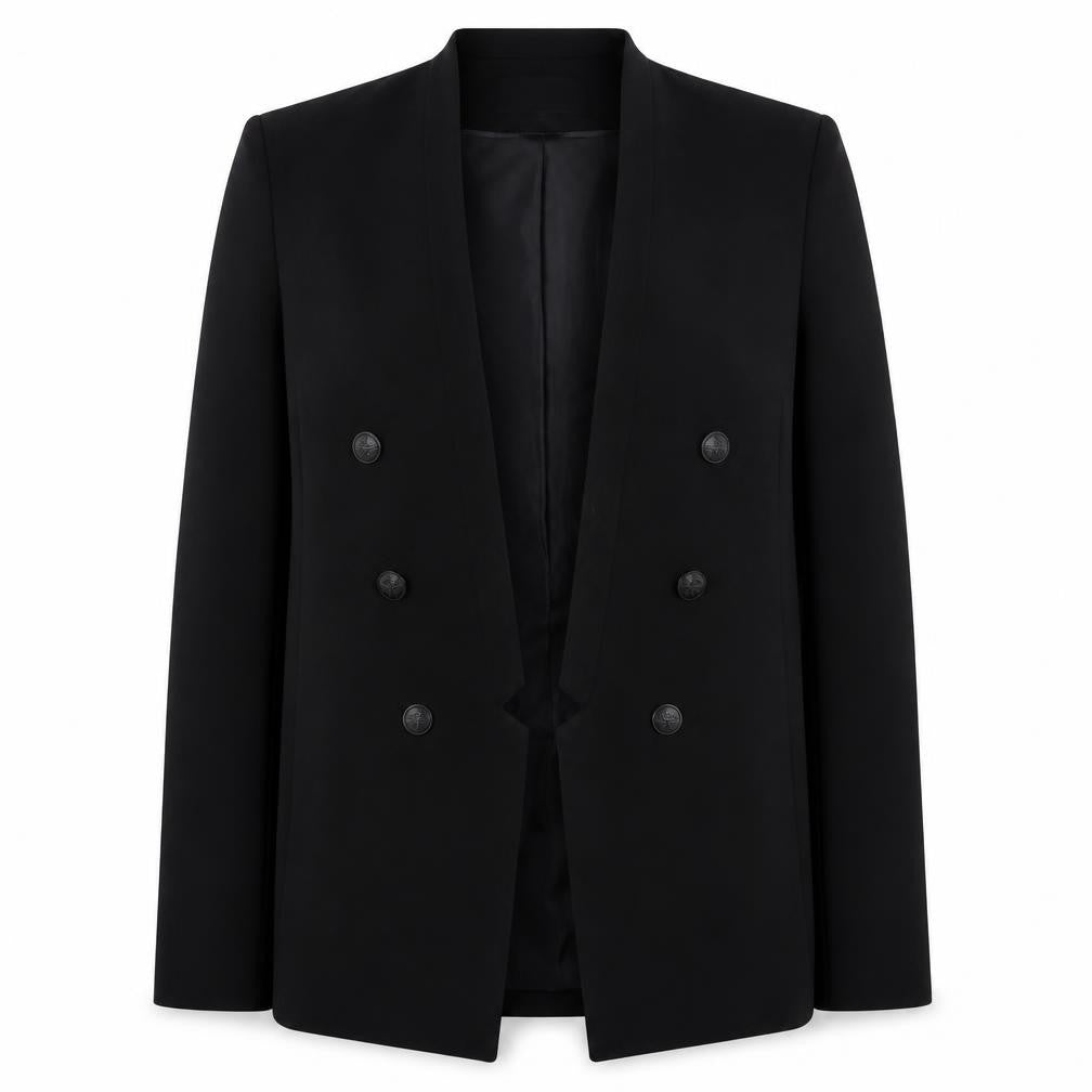H&M Women’s Black Blazer - Size 8, Double-Breasted