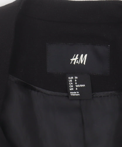 H&M Women’s Black Blazer - Size 8, Double-Breasted