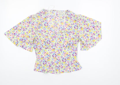 Additional front view of Miss Selfridge Women's Multicoloured Floral Blouse, size 10