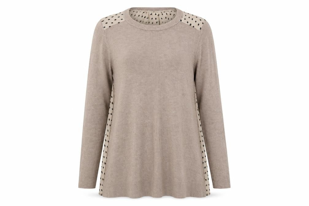 Marks & Spencer Women's Beige Polka Dot Pullover Jumper Size 12