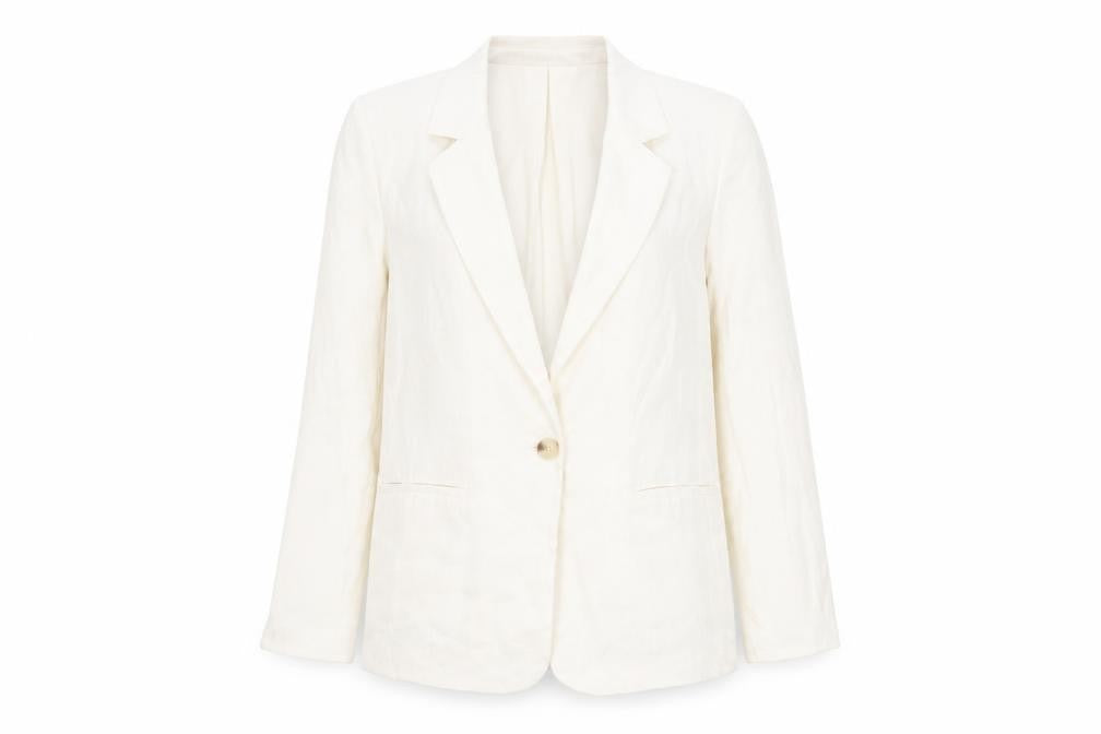 Zara Women's Ivory Blazer XS Viscose One-Button