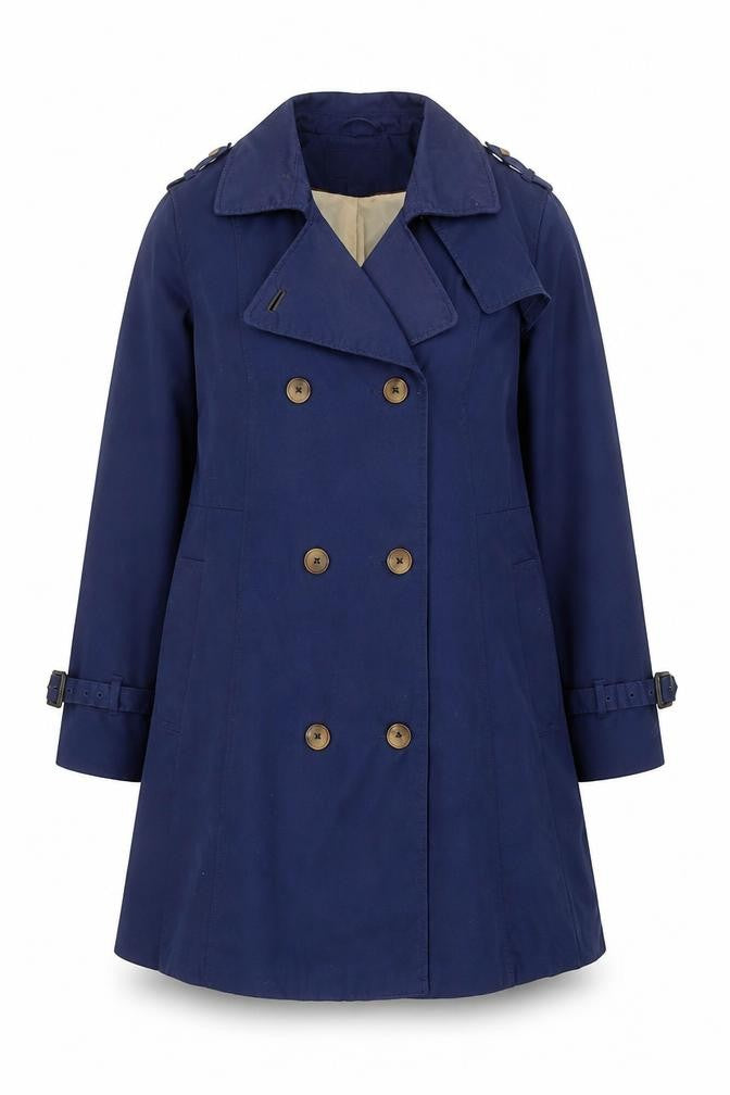 H&M Women's Blue Trench Coat, Size 14