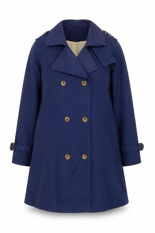H&M Women's Blue Trench Coat, Size 14