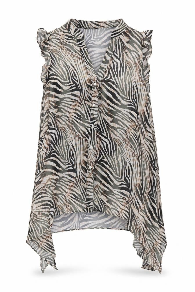 Roman Women's Multicoloured Zebra Print Blouse Size 14