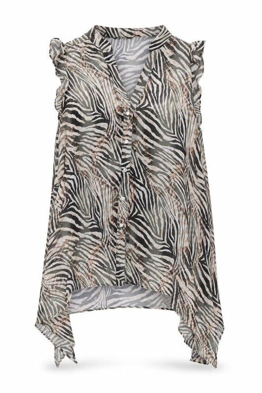 Front view of Roman Women's Multicoloured Zebra Print Blouse, size 14