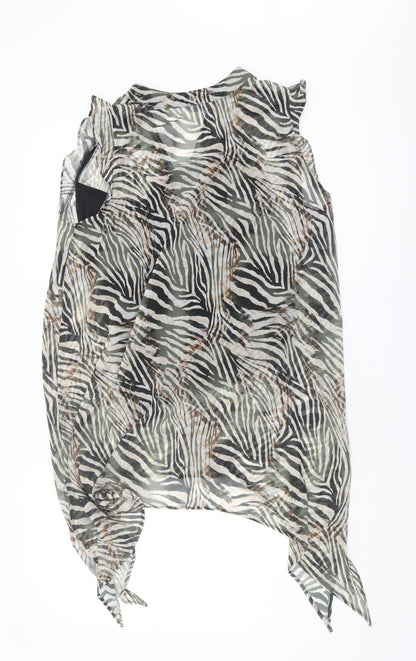 Back view of Roman Women's Multicoloured Zebra Print Blouse, size 14