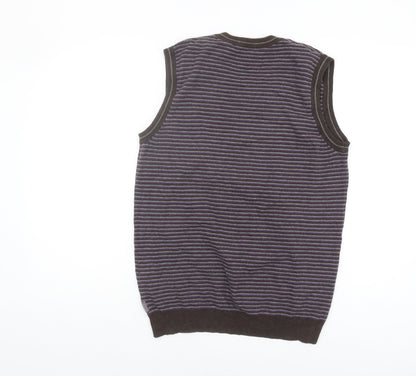 Preloved Ted Baker Men's Multicoloured Striped Vest Jumper - Back
