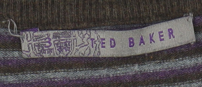 Preloved Ted Baker Men's Multicoloured Striped Vest Jumper - Detail