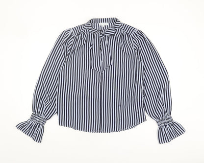 Warehouse Women's Striped Balloon Sleeve Blouse, Size 8