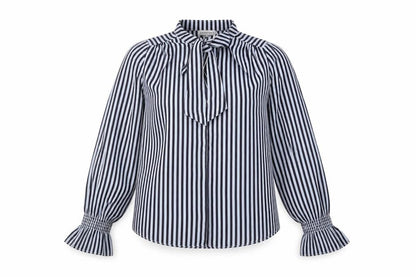 Warehouse Women's Striped Balloon Sleeve Blouse, Size 8