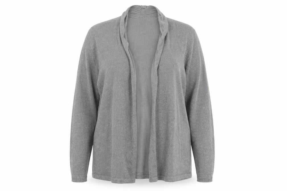 Cotton Traders Women's Silver Open Front Cardigan Size 22
