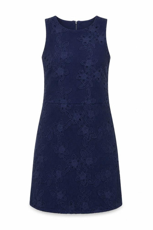 Warehouse Women's Blue Sleeveless Lace Dress Size 8