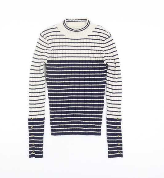 Oasis Women's Multicoloured Crew Neck Striped Jumper, S