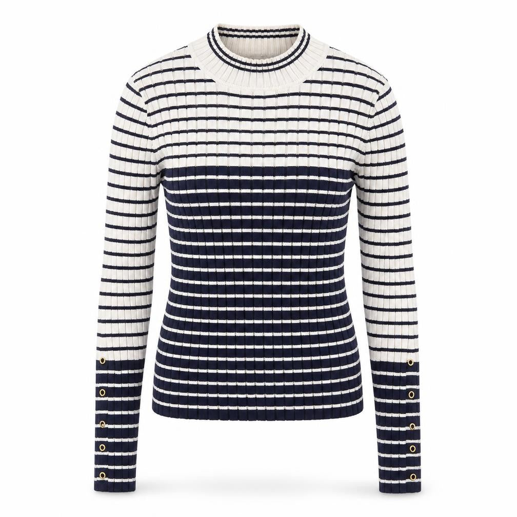 Oasis Women's Multicoloured Crew Neck Striped Jumper, S