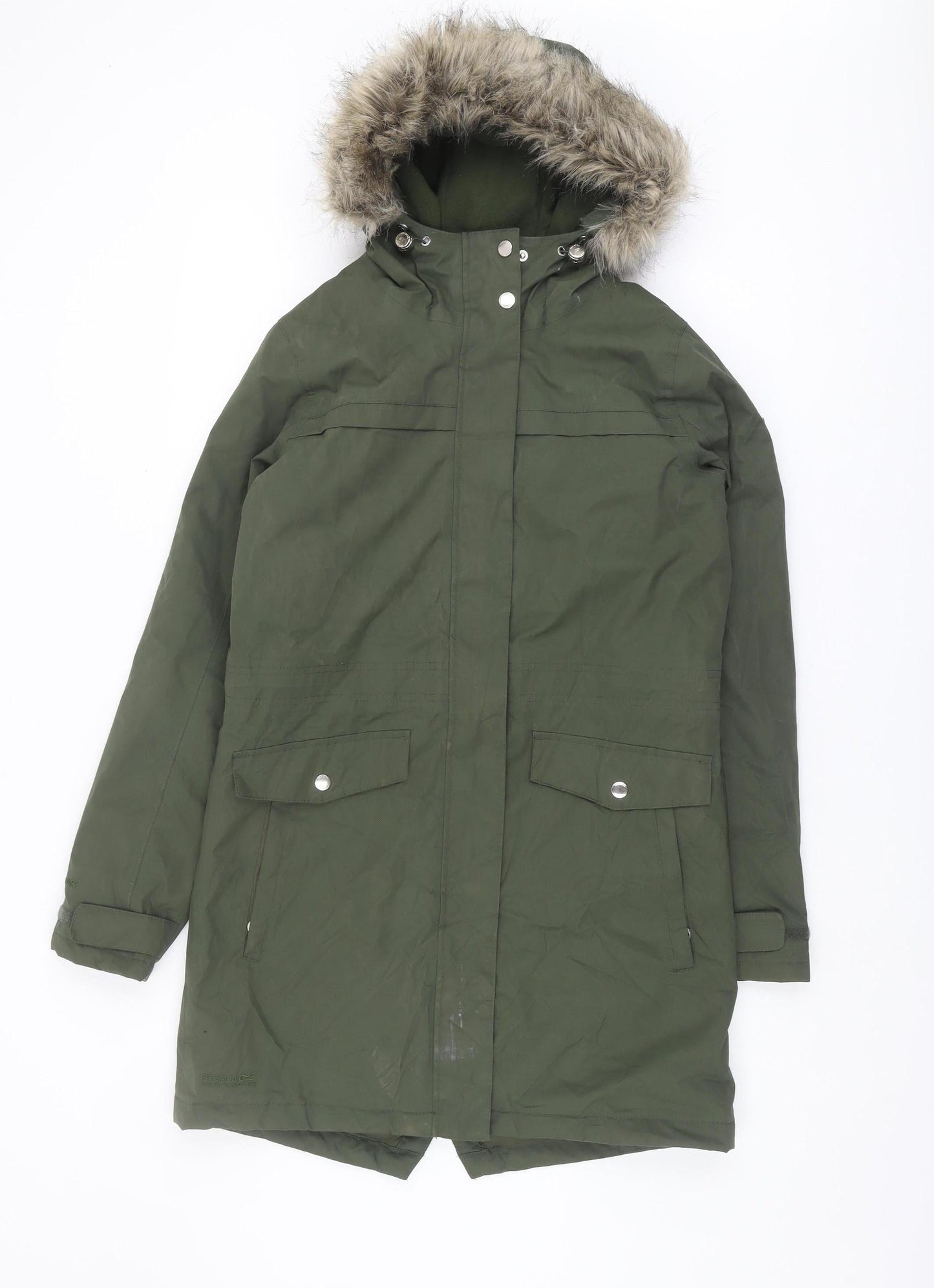 Regatta Women's Green Parka Coat, Size 8