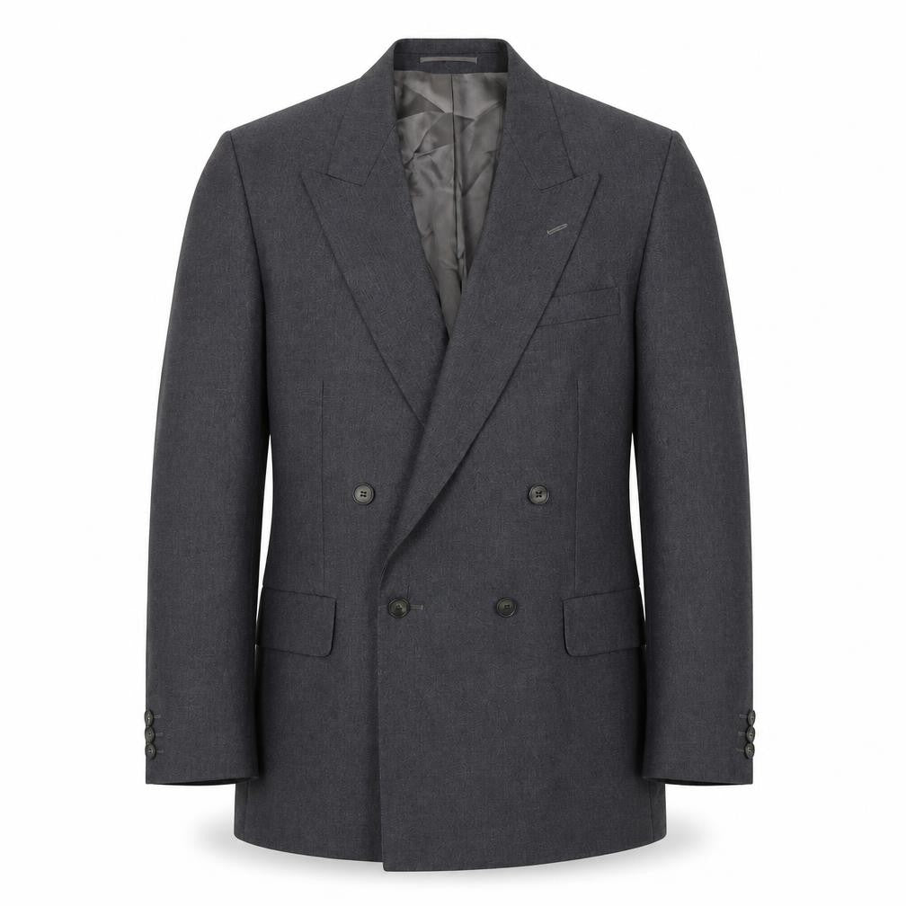 Magee Men's Grey Double-Breasted Wool Blazer Size 40R