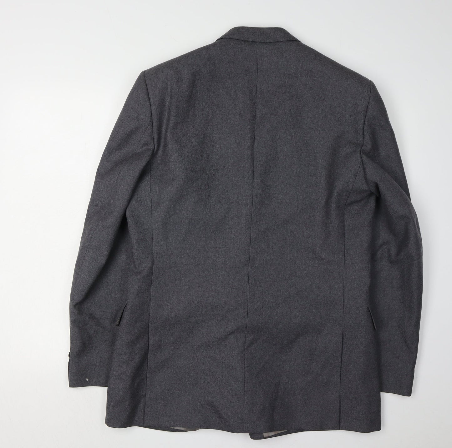 Magee Men's Grey Double-Breasted Wool Blazer Size 40R