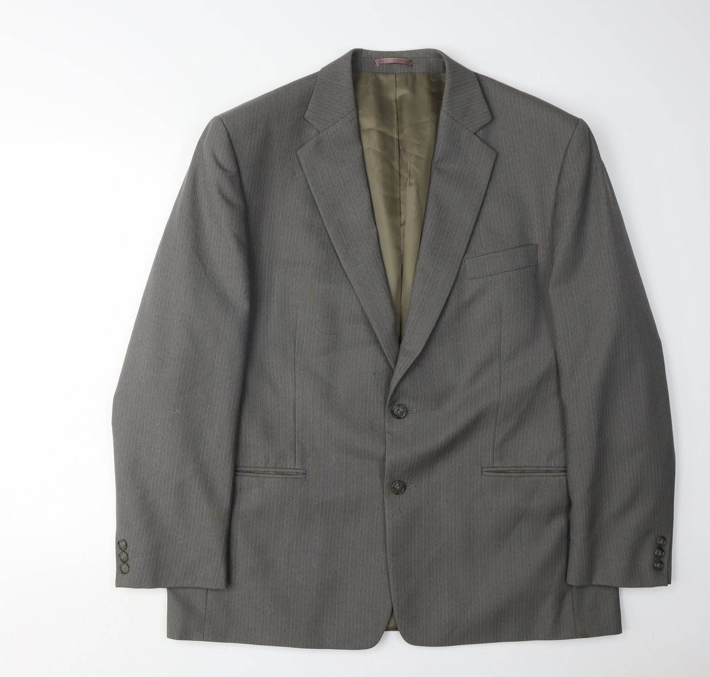 Charlton Gray Mens Grey Blazer 44S Striped Formal Jacket