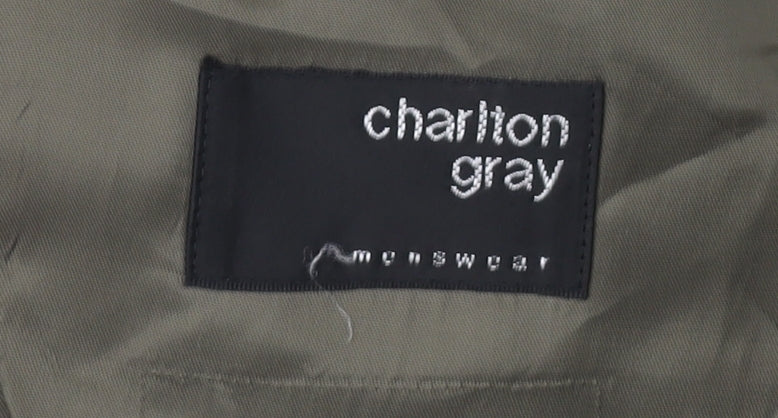 Charlton Gray Mens Grey Blazer 44S Striped Formal Jacket