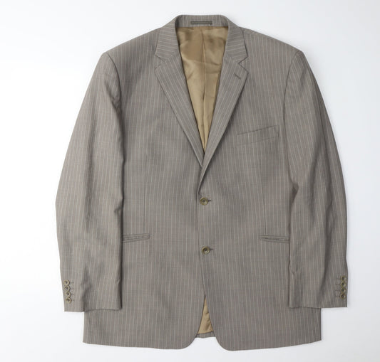Charlton Gray Men's Grey Striped Blazer 46S Jacket