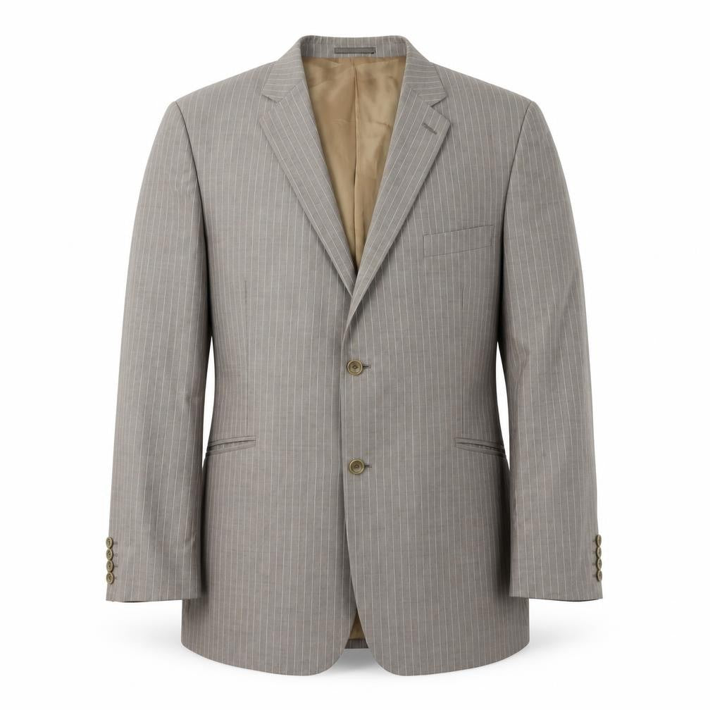 Charlton Gray Men's Grey Striped Blazer 46S Jacket