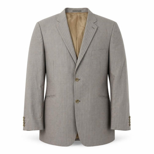 Charlton Gray Men's Grey Striped Blazer 46S Jacket