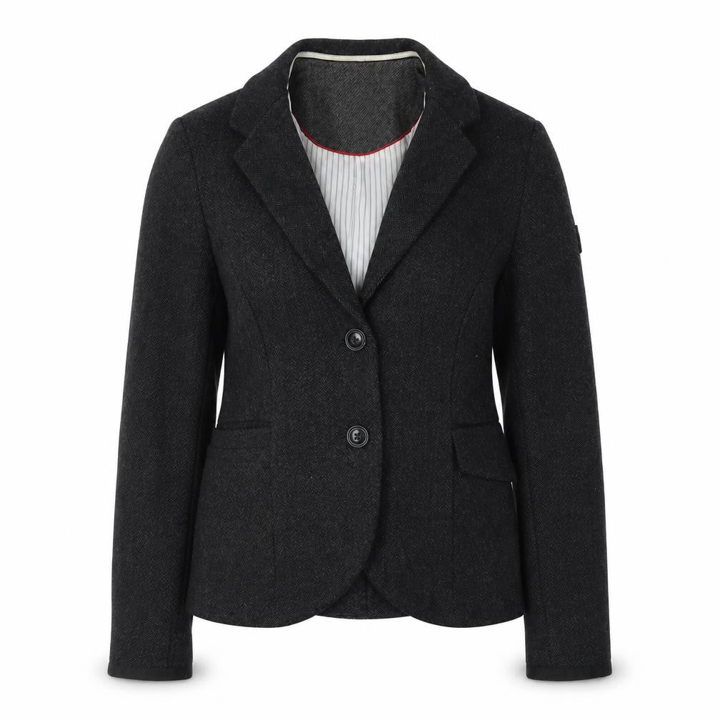 Superdry Women's Black Blazer Small Herringbone Wool