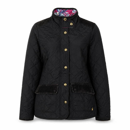 Joules Women's Black Quilted Jacket, Size 8
