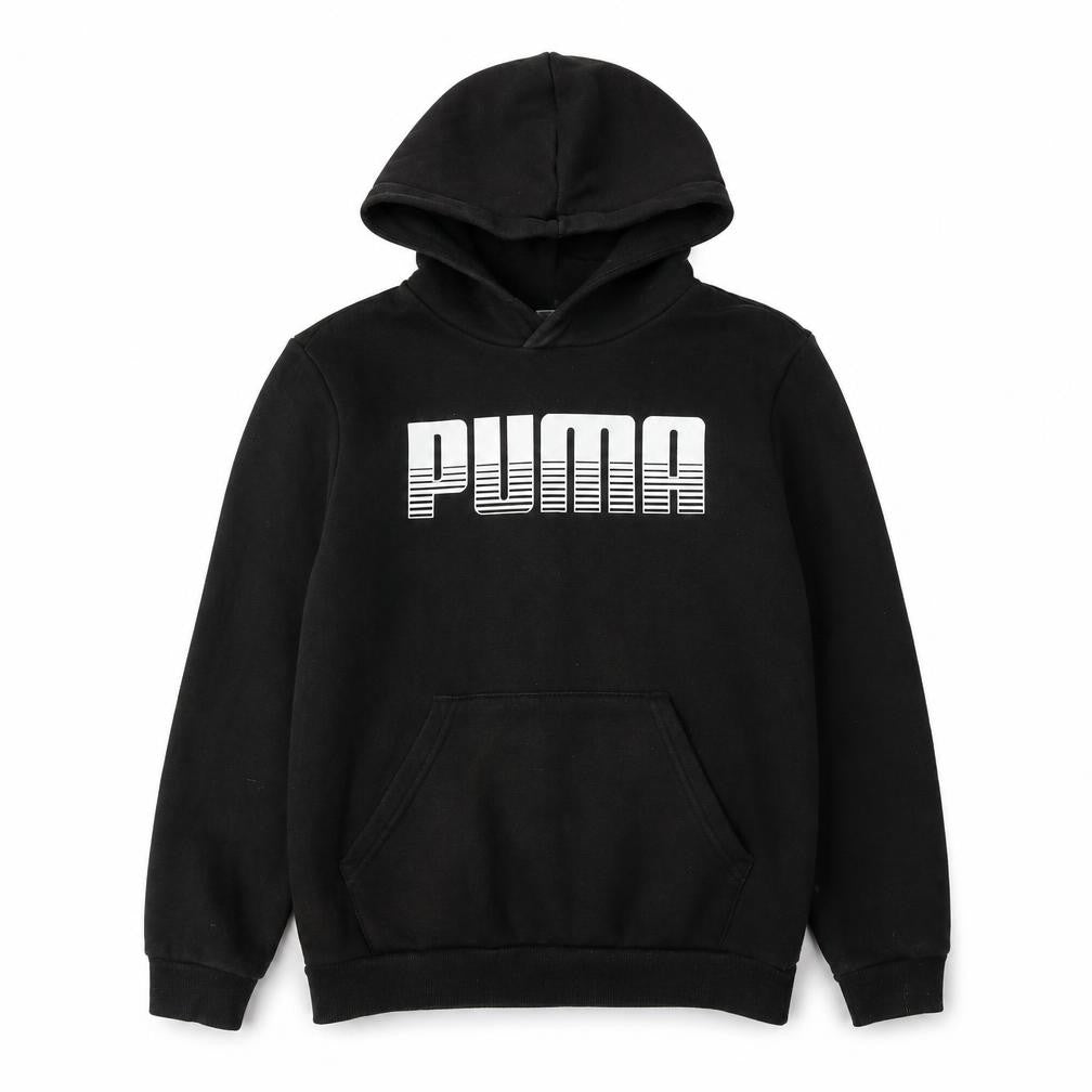 Puma Boys Black Hoodie Pullover, Size 13, Graphic Logo