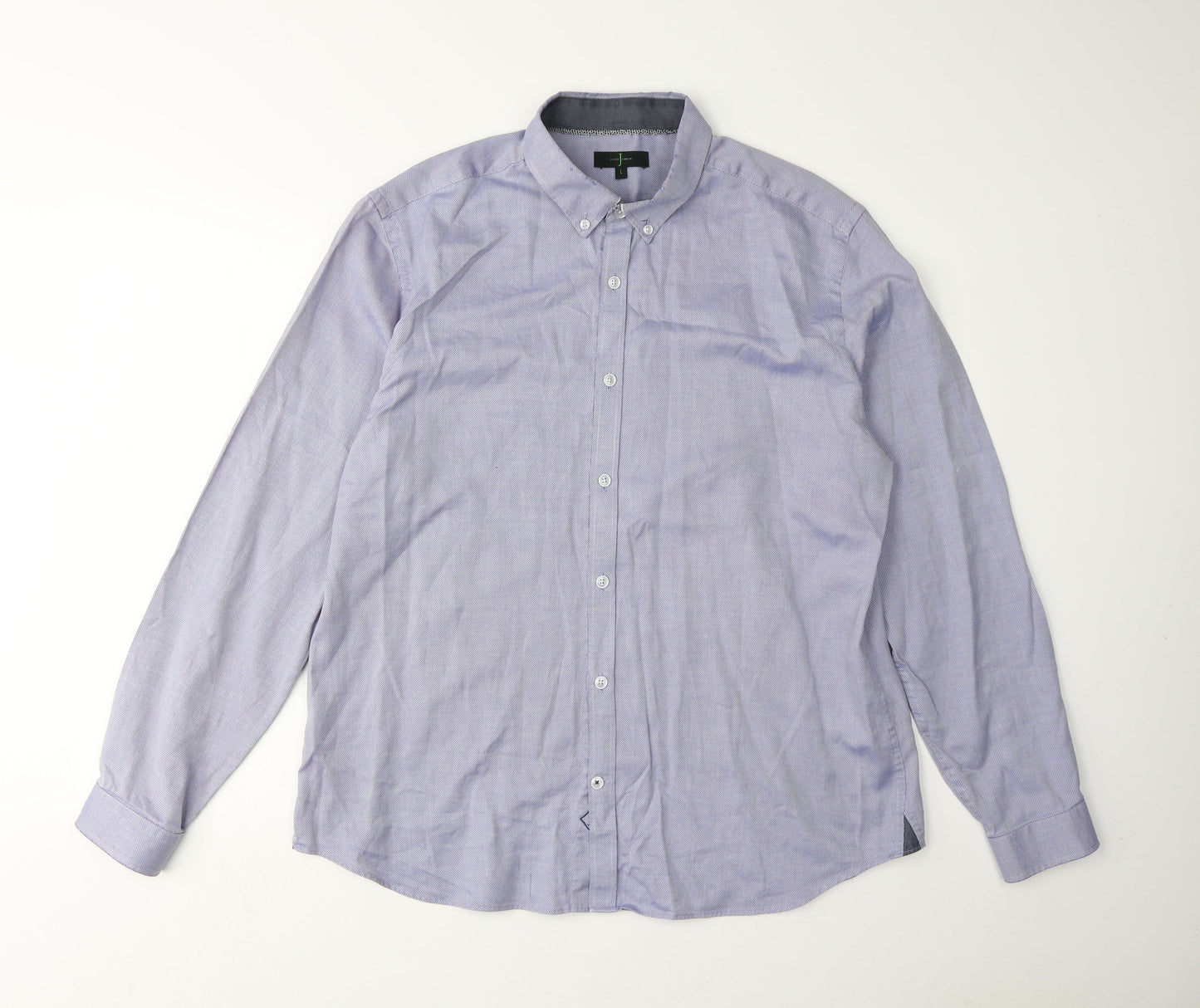 Jasper Conran Men's Blue Long Sleeve Button-Up Shirt L