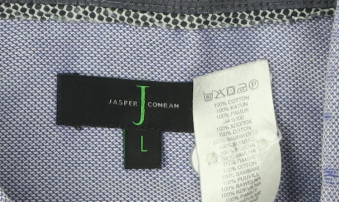 Jasper Conran Men's Blue Long Sleeve Button-Up Shirt L