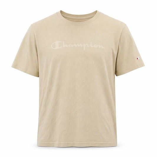 Champion Beige Men's T-Shirt Large Short Sleeve Cotton
