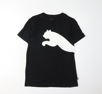 Additional front view of Puma boys’ black graphic t-shirt 13-14 years