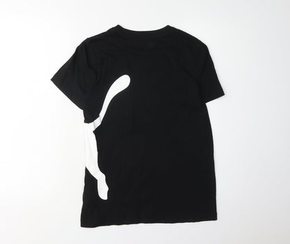Back view of Puma boys’ black graphic t-shirt 13-14 years