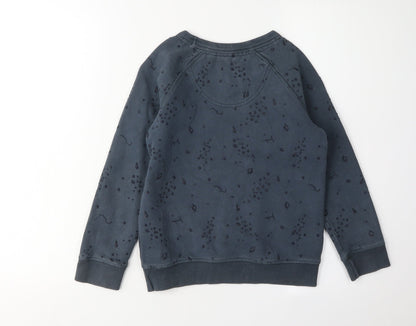 Back view of FatFace girls’ blue pullover sweatshirt 6-7 years