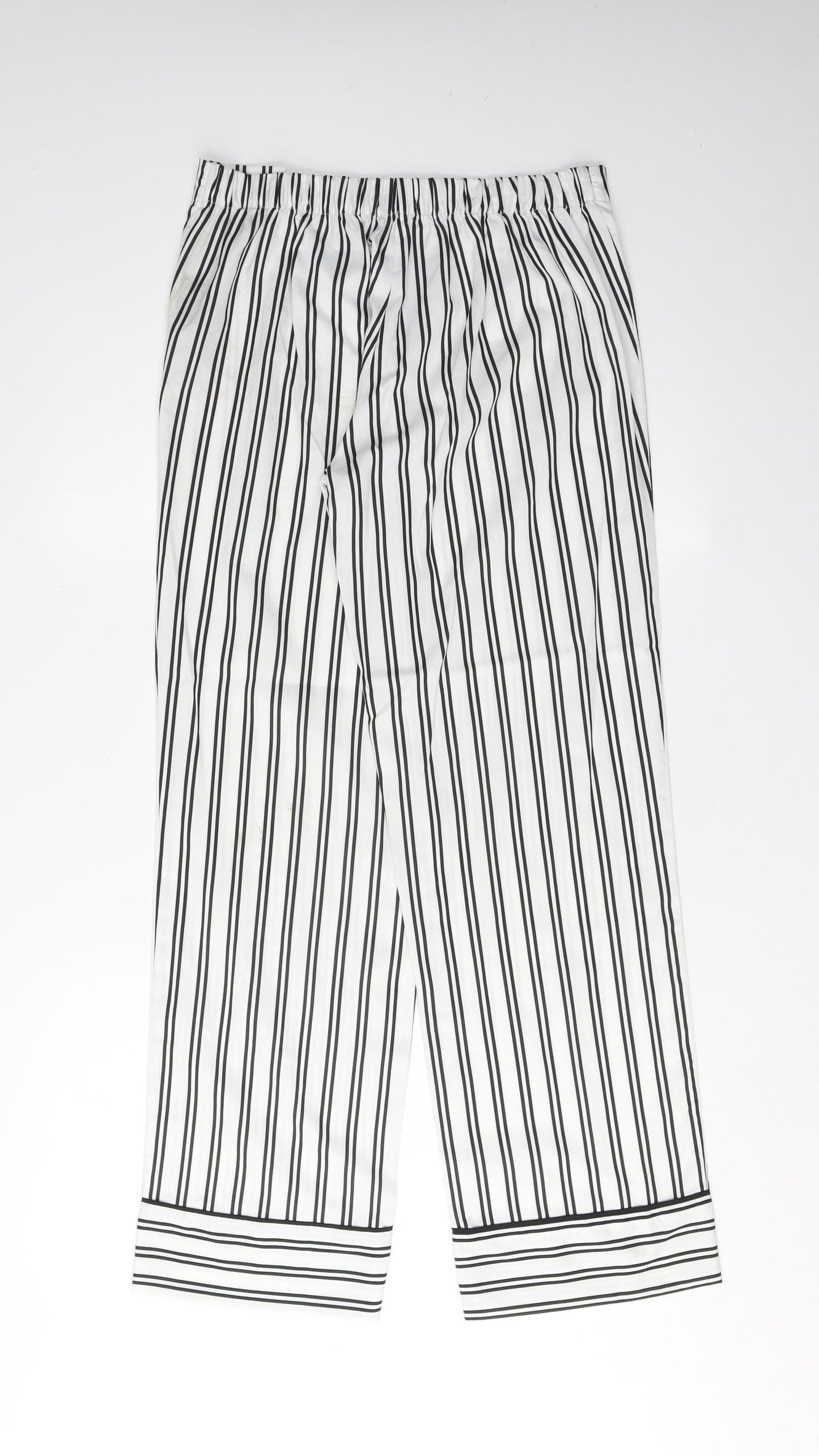 Jasper Conran Women's White Striped Cropped Trousers Size 8