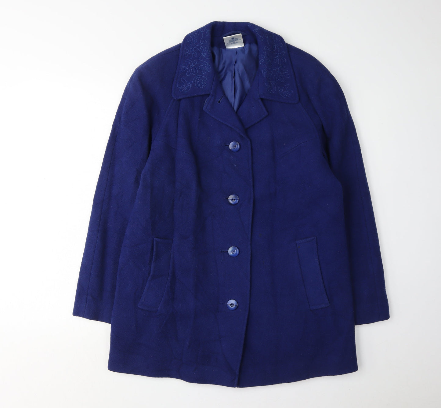 Eastex Women's Blue Wool Overcoat Size 10 - Vintage Style