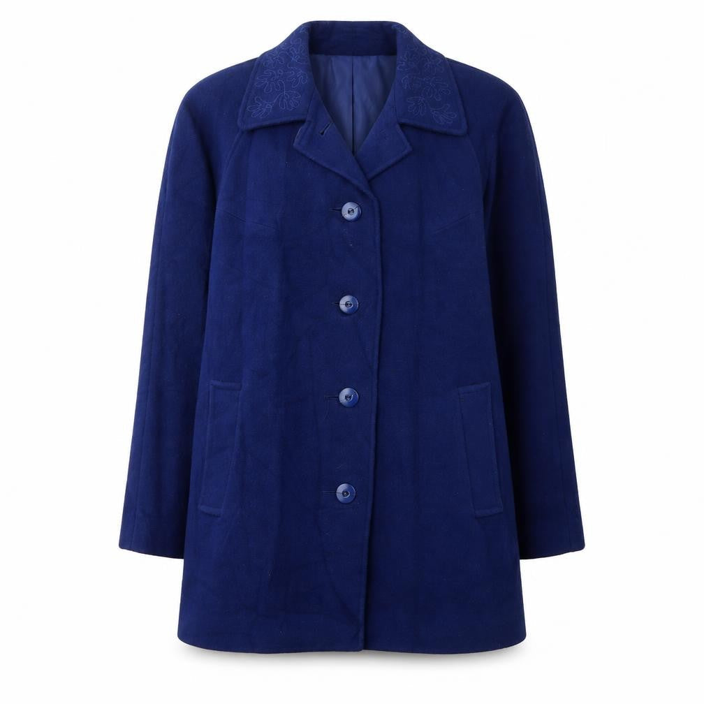 Eastex Women's Blue Wool Overcoat Size 10 - Vintage Style